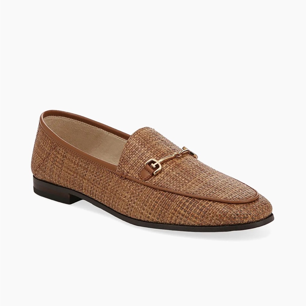 Sam Edelman Brown Raffia Bit Loafers